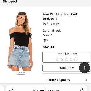 Off the shoulder black body suit